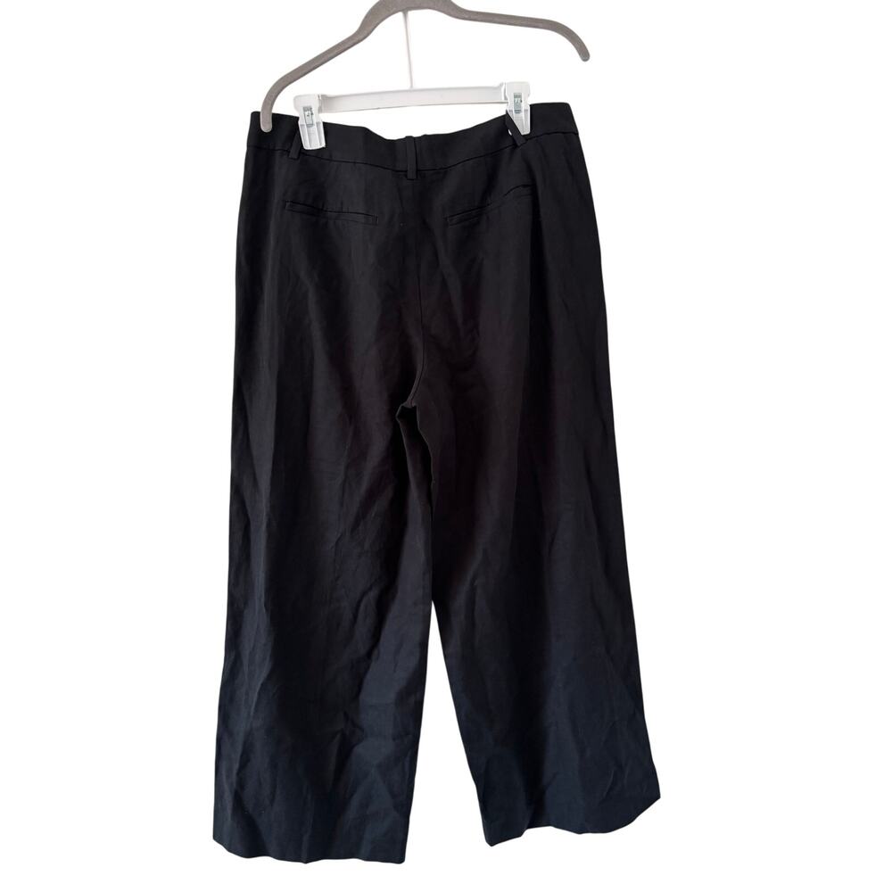Madewell Women’s Black Wide Leg Cropped Pants Size 10P Petite High Rise Career - Picture 6 of 9